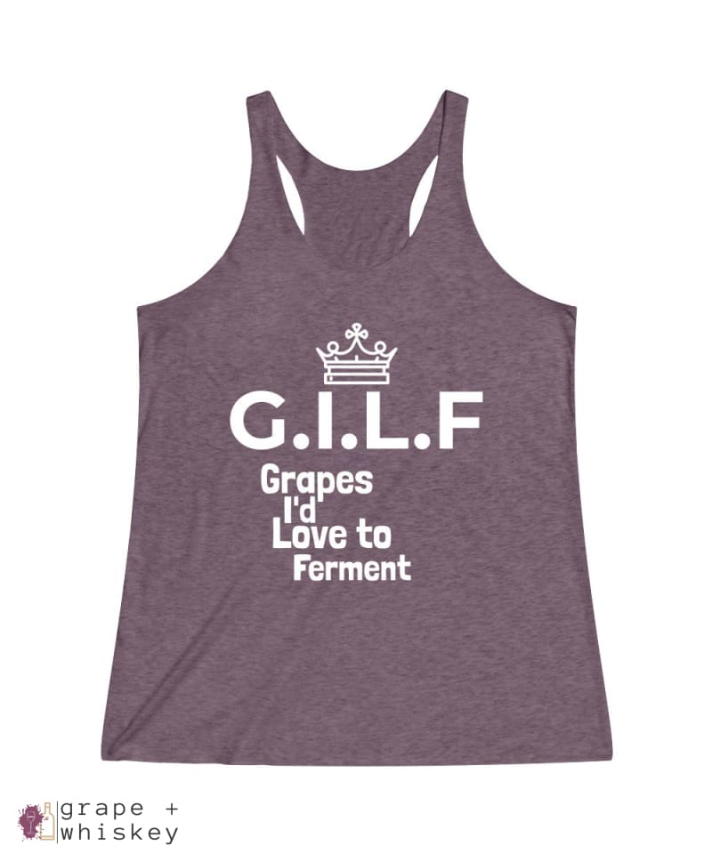 GILF Women's Tri-Blend Racerback Tank - Tri-Blend Vintage Purple / 2XL - Grape and Whiskey