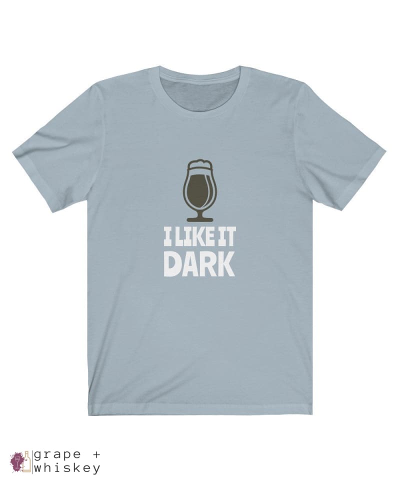 &quot;I Like It Dark&quot; Short Sleeve Tee - Light Blue / 3XL - Grape and Whiskey