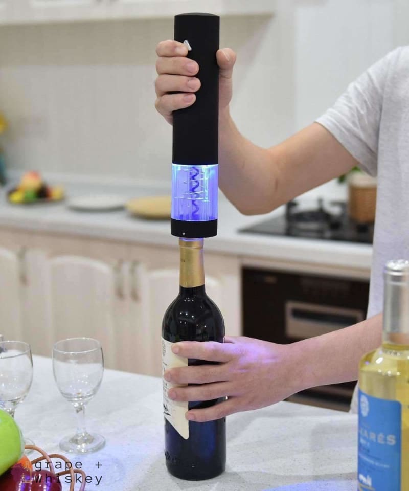 LED Electric Wine Opener with Foil Cutter -  - Grape and Whiskey