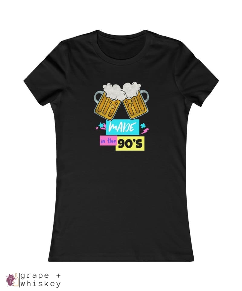 &quot;Made in the 90s&quot; Women's Favorite Slim-fit Tee - Black / 2XL - Grape and Whiskey
