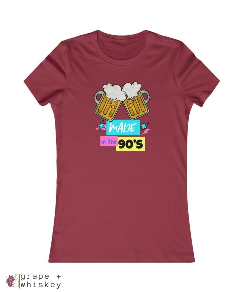 &quot;Made in the 90s&quot; Women's Favorite Slim-fit Tee - Cardinal / 2XL - Grape and Whiskey