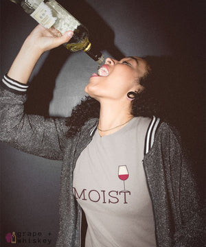 &quot;MOIST&quot; Women's Favorite Slim-fit Tee -  - Grape and Whiskey