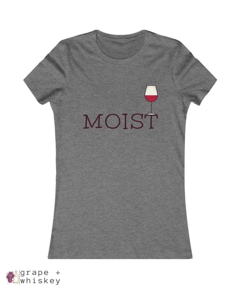 &quot;MOIST&quot; Women's Favorite Slim-fit Tee - Deep Heather / 2XL - Grape and Whiskey