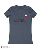 &quot;MOIST&quot; Women's Favorite Slim-fit Tee - Heather Navy / 2XL - Grape and Whiskey