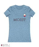 &quot;MOIST&quot; Women's Favorite Slim-fit Tee - Heather Slate / 2XL - Grape and Whiskey
