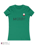 &quot;MOIST&quot; Women's Favorite Slim-fit Tee - Kelly / 2XL - Grape and Whiskey