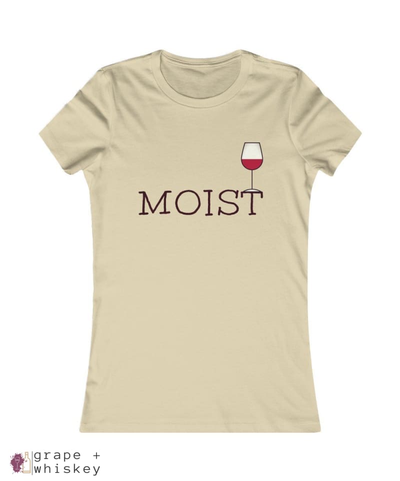 &quot;MOIST&quot; Women's Favorite Slim-fit Tee - Soft Cream / 2XL - Grape and Whiskey