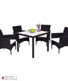 Outdoor Rattan Patio Set - 5 Pieces -  - Grape and Whiskey