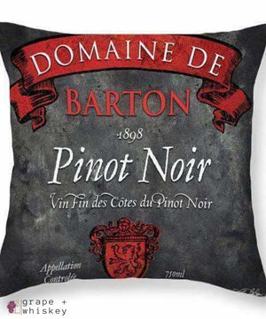 Pinot Noir Throw Pillow - 26&quot; x 26&quot; / No - Grape and Whiskey