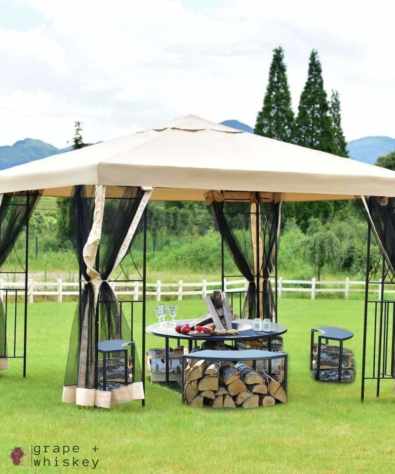 Pop-up 10' x 10' Patio Wine Tasting Gazebo -  - Grape and Whiskey