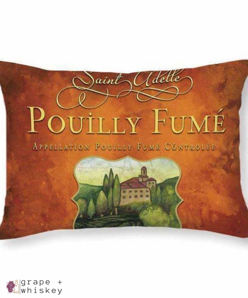 Pouilly Fume Throw Pillow - 20&quot; x 14&quot; / No - Grape and Whiskey