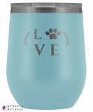 &quot;Puppy Love&quot; 12oz Stemless Wine Tumbler with Lid - Light Blue - Grape and Whiskey