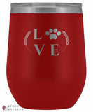 &quot;Puppy Love&quot; 12oz Stemless Wine Tumbler with Lid - Red - Grape and Whiskey
