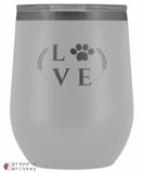 &quot;Puppy Love&quot; 12oz Stemless Wine Tumbler with Lid - White - Grape and Whiskey