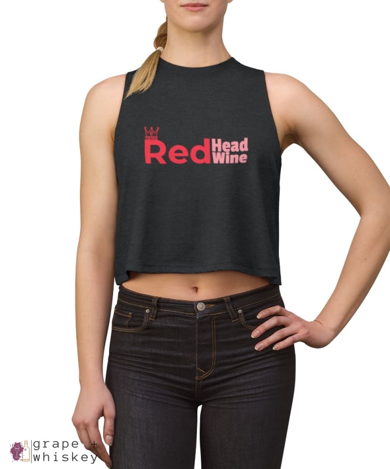 Redhead's Love Wine Women's Crop top - 2XL / Dark Grey Heather - Grape and Whiskey