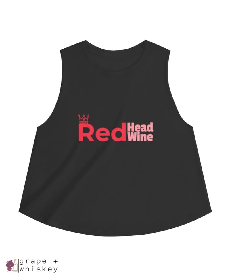 Redhead's Love Wine Women's Crop top - 2XL / Solid Black Blend - Grape and Whiskey
