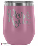 &quot;Rose All Day&quot; 12oz Stemless Wine Tumbler with Lid - Light Purple - Grape and Whiskey