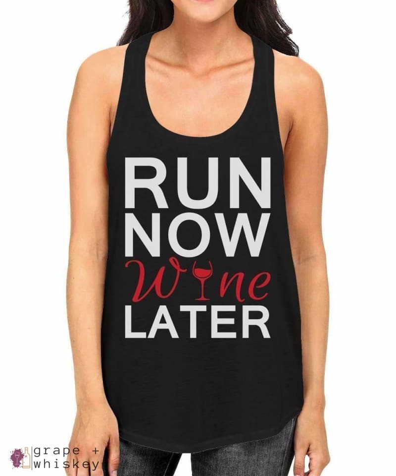 Run Now Wine Later Workout Shirt -  - Grape and Whiskey
