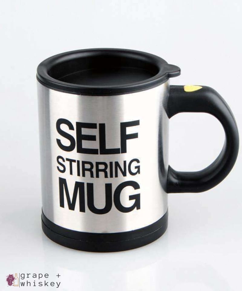 Self Stirring Coffee Mug - Black - Grape and Whiskey