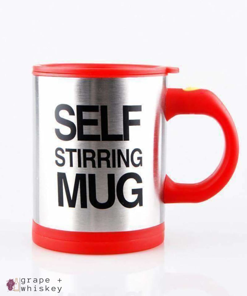 Self Stirring Coffee Mug - Red - Grape and Whiskey