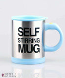 Self Stirring Coffee Mug - Sky Blue - Grape and Whiskey