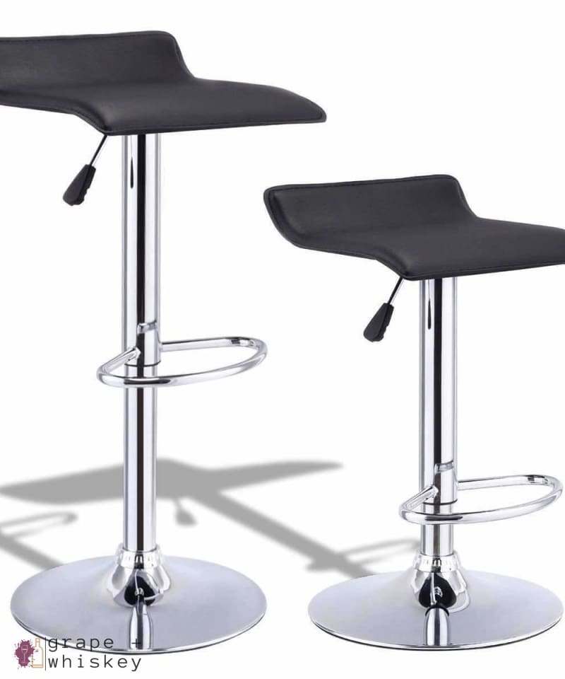 Set of 2 Modern Backless Swivel Bar Stools - Black - Default Title - Grape and Whiskey