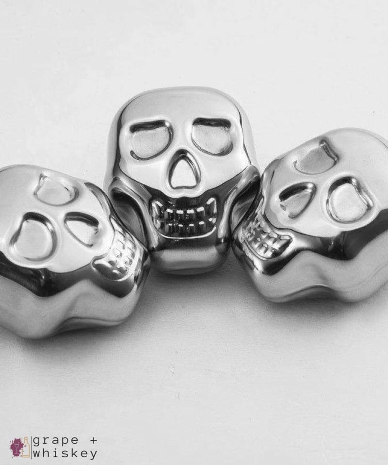 Skull Whiskey Steel Stones - Set of 4 -  - Grape and Whiskey