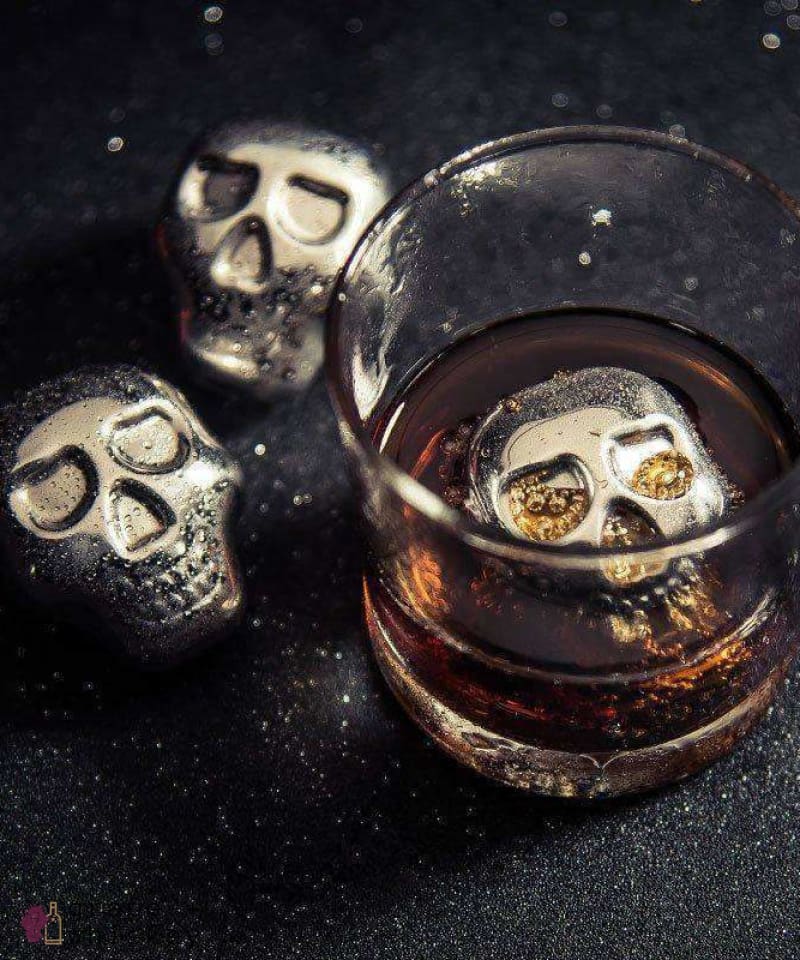 Skull Whiskey Steel Stones - Set of 4 -  - Grape and Whiskey
