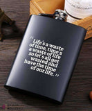 Stainless Steel Flask Gift Set - B - Grape and Whiskey