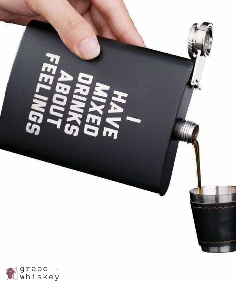 Stainless Steel Flask Gift Set -  - Grape and Whiskey