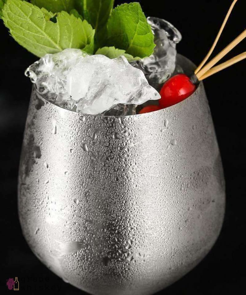 Stainless Steel Wine Glasses -  - Grape and Whiskey