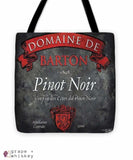 Still Life Wine Label Square Viii Tote Bag - 16&quot; x 16&quot; - Grape and Whiskey