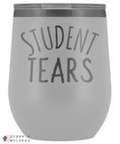 Student Tears 12oz Stemless Wine Tumbler with Lid - White - Grape and Whiskey