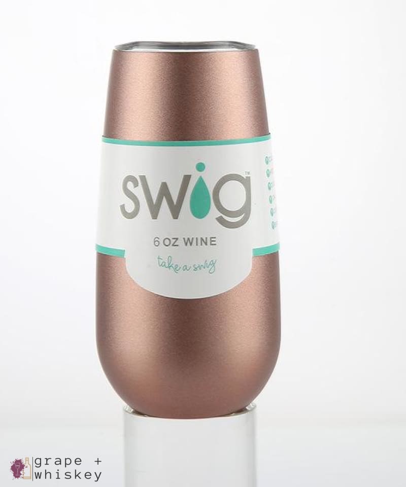 Swig Insulated Wine Flute Tumbler with lid - E-6oz - Grape and Whiskey