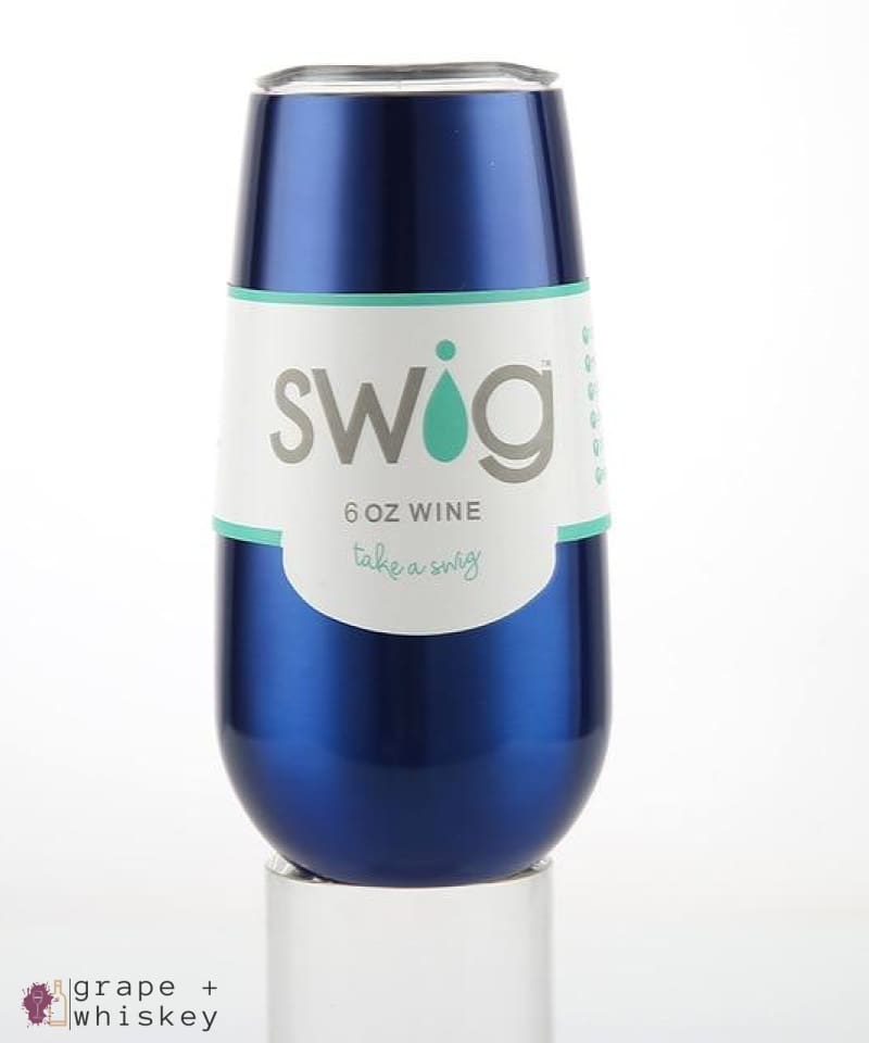 Swig Insulated Wine Flute Tumbler with lid - G-6oz - Grape and Whiskey