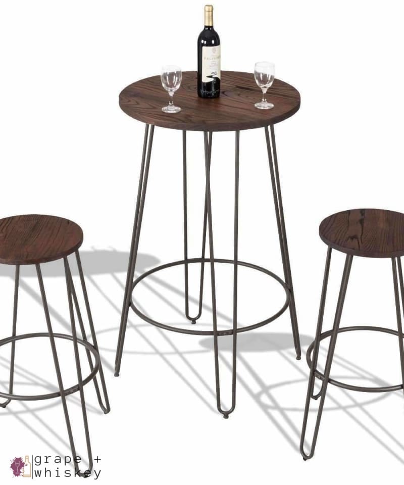 Three Piece Bistro Bar Table Set - Default Title - Grape and Whiskey