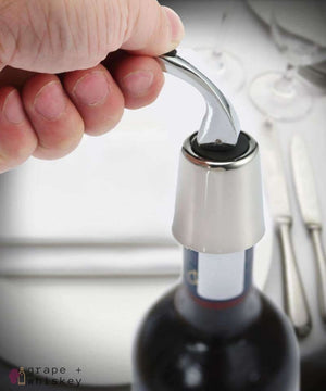 Vacuum Sealed Wine Bottle Stopper -  - Grape and Whiskey