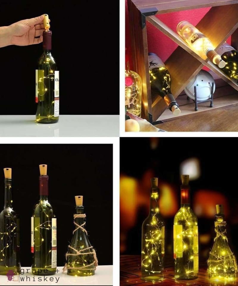 Waterproof Wine Bottle LED Lights (Pack of 6) -  - Grape and Whiskey