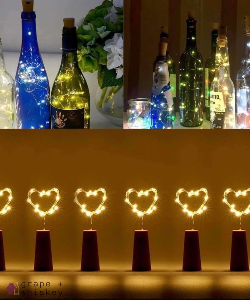 Waterproof Wine Bottle LED Lights (Pack of 6) - Default Title - Grape and Whiskey