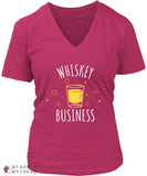 &quot;Whiskey Business&quot; Women's V-Neck - District Womens V-Neck / Dark Fuchsia / 4XL - Grape and Whiskey