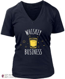 &quot;Whiskey Business&quot; Women's V-Neck - District Womens V-Neck / Navy / 4XL - Grape and Whiskey