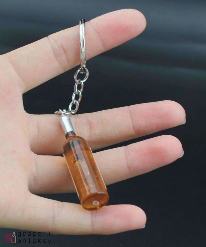 Wine Bottle Key Chain -  - Grape and Whiskey