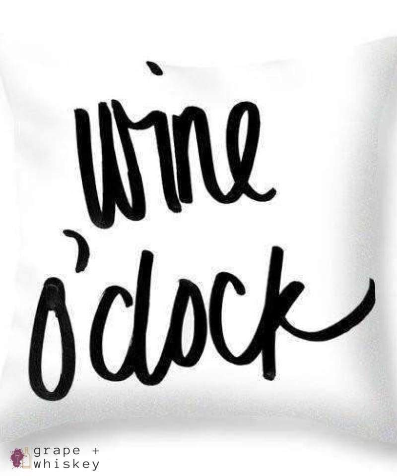 Wine O'clock Throw Pillow - 26&quot; x 26&quot; / No - Grape and Whiskey