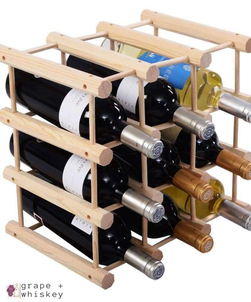 Wine Rack for 12 Bottles -  - Grape and Whiskey