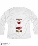 Wine to my Glass Women's Long Sleeve Performance V-neck Tee - White / 4XL - Grape and Whiskey