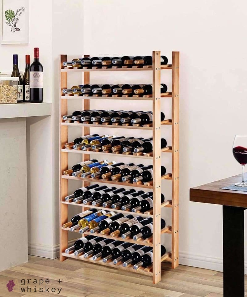 Wooden Wine Holder Bottle Rack for 120 Bottles -  - Grape and Whiskey